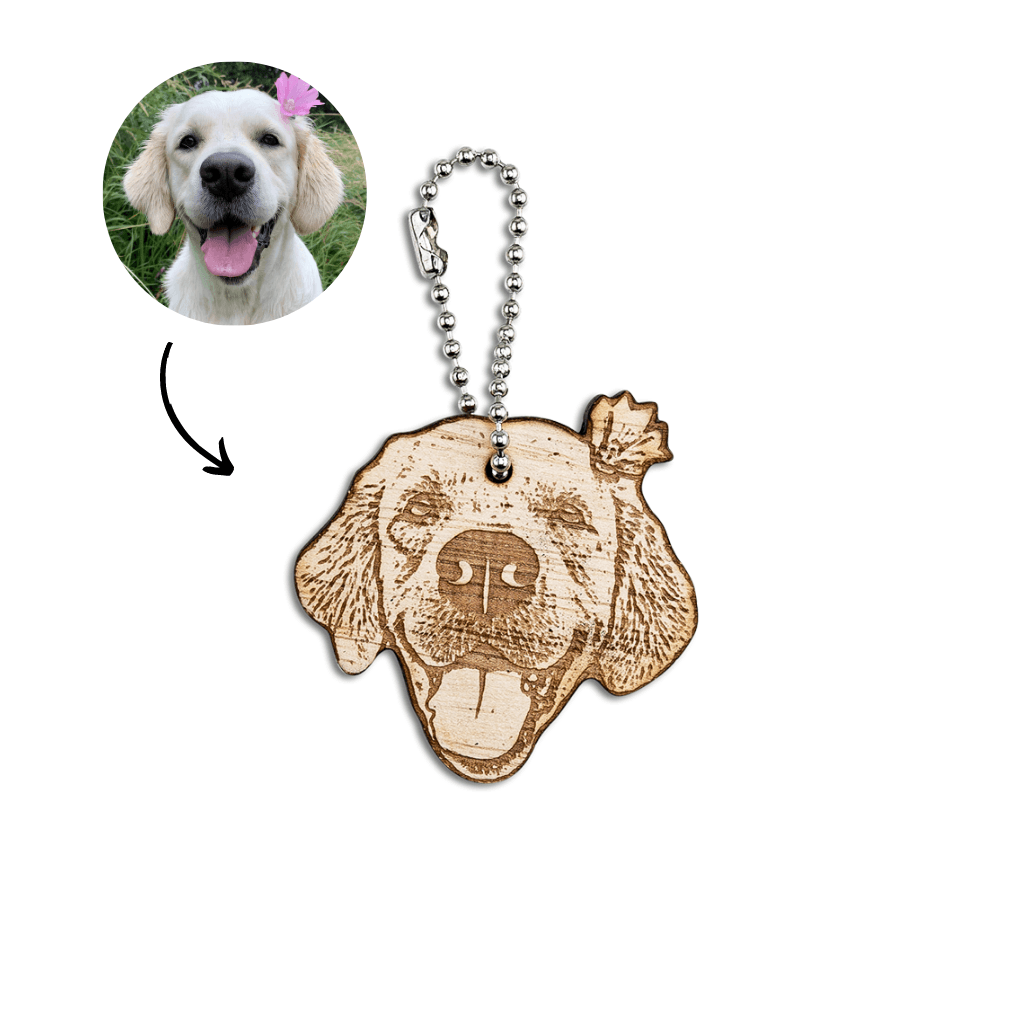 Wooden Pet Portrait Keychain - Bijouxelry