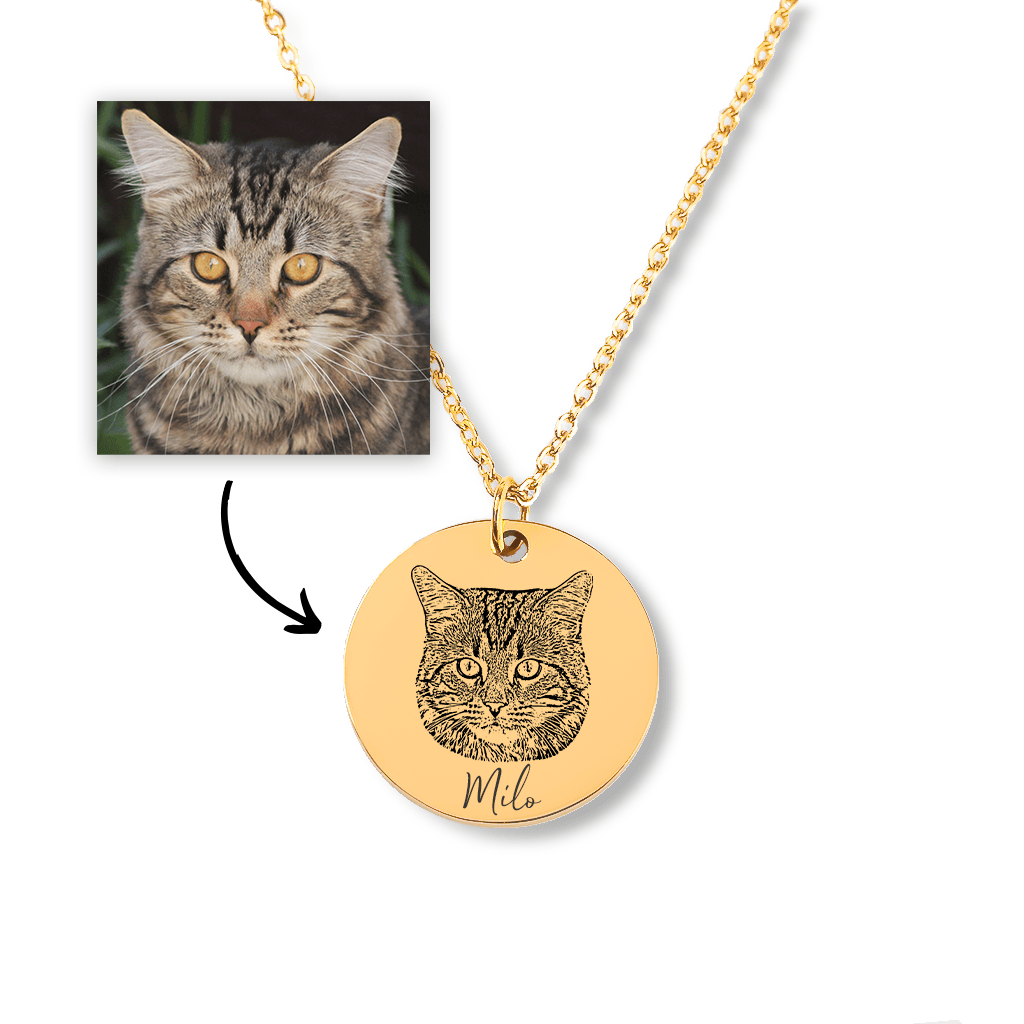 Cat Portrait Necklace - Bijouxelry, message jewelry